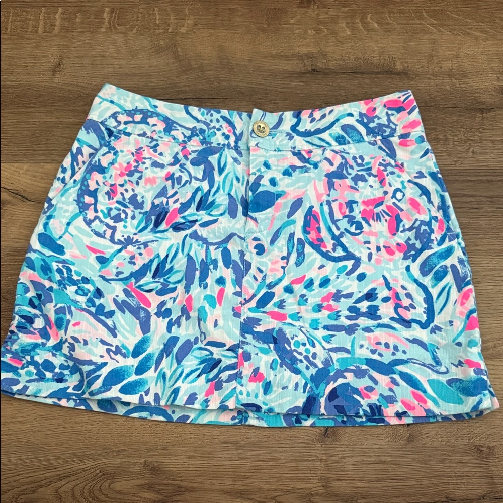 Lilly Pulitzer Blue and Pink Floral Skort